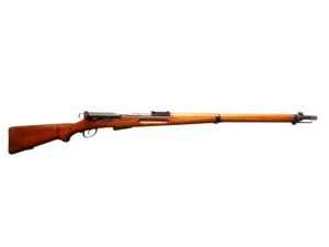 Historyczny szwajcarski karabin Schmidt Rubin IG11 z zamkiem dwutaktowym.