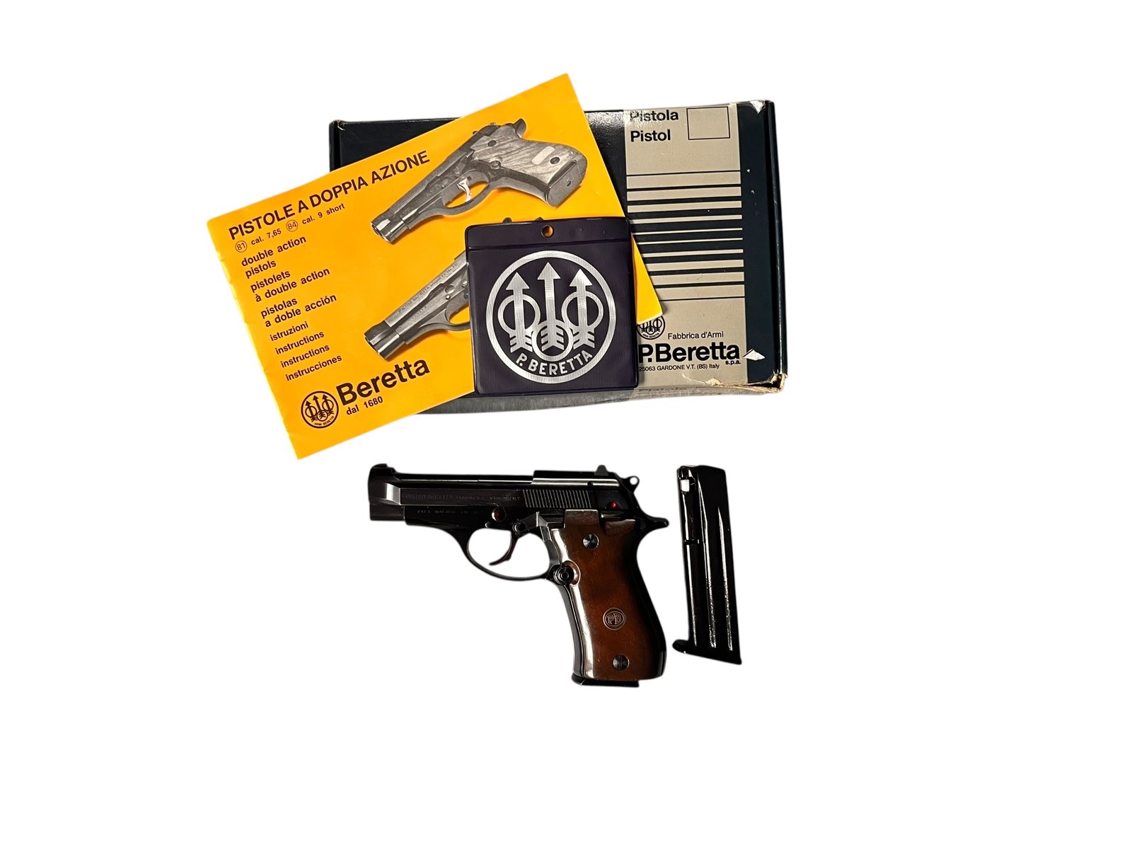 Pistolet Beretta 81 BB w kalibrze 7,65mm, w oryginalnym pudełku.