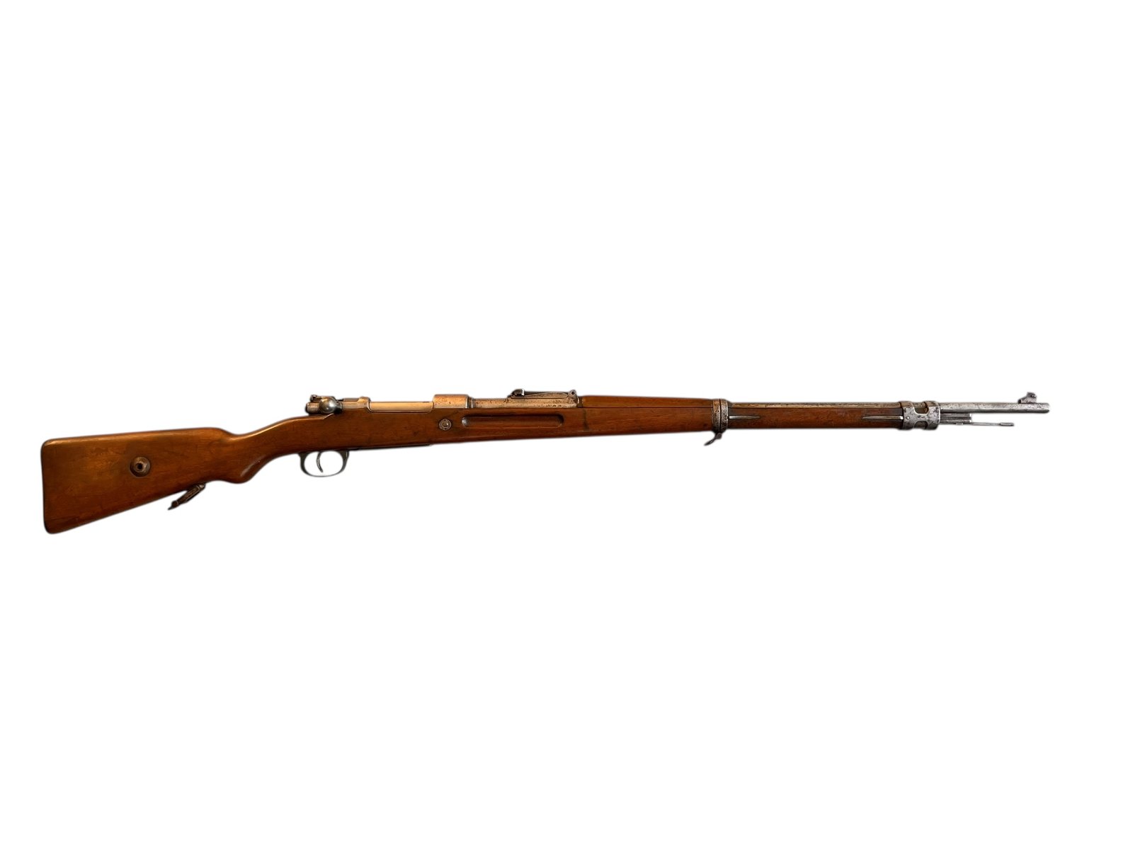 Kolekcjonerski karabin Gewehr 98 Spandau 1917 z widocznymi oryginalnymi oznaczeniami wojskowymi.