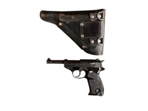 Używany pistolet Walther P1 Manurhin z wojskową kaburą.