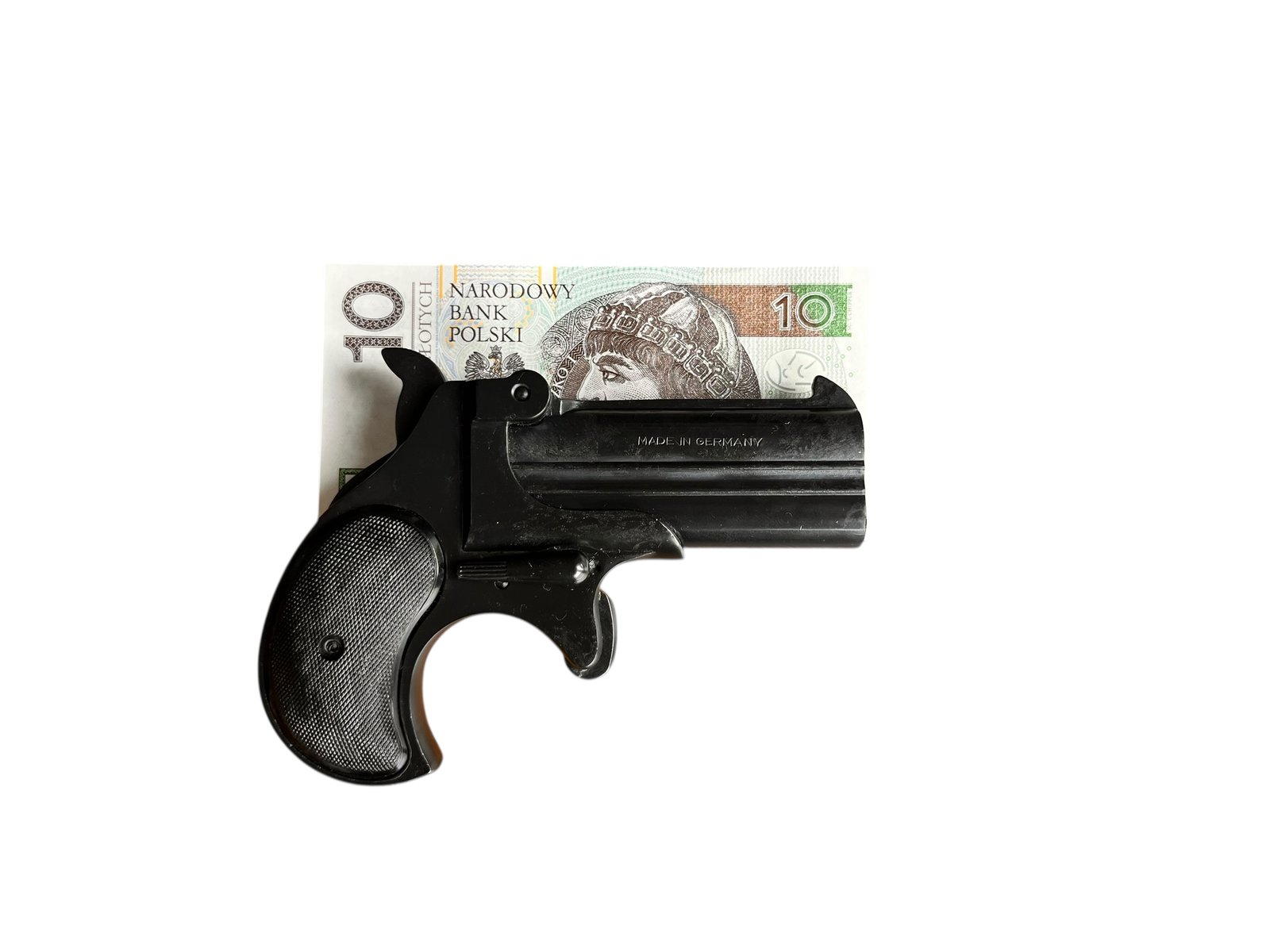 Używany pistolet kieszonkowy Röhm Derringer RG15S w kalibrze .22 LR.