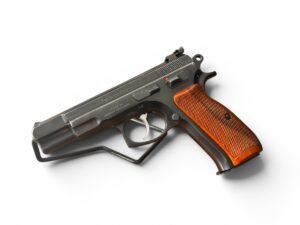 Pistolet CZ 85 z 1993 roku w kalibrze 9x19 mm, widoczne obustronne manipulatory.