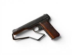 Pistolet FN-Browning 1910/22 Wojenny Wehrmacht z 1943 roku z widocznymi biciami Waffenamt.