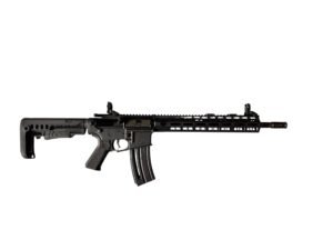 Nowoczesny karabinek samopowtarzalny Hämmerli Tac R1 w kalibrze .22lr, stylizowany na karabin AR-15, z aluminiowym łożem M-LOK. Tytuł zdjęcia: Hammerli-Tac-R1-22lr-AR15-Tactical Podpis: Hämmerli Tac R1 – profesjonalny trening AR-15 w ekonomicznym kalibrze .22lr. Opis do zdjęcia: Używany karabinek Hämmerli Tac R1 w bardzo dobrym stanie, kaliber .22lr, czarne wykończenie, dostępny od ręki w naszym sklepie w Borowej. Widoczne szyny M-LOK i składane przyrządy celownicze.