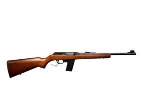 Klasyczny amerykański karabinek samopowtarzalny Marlin Camp Carbine w kalibrze .45 ACP z drewnianą osadą.