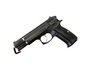 Pistolet samopowtarzalny CZ 85 w kalibrze 9x19mm, z widocznymi obustronnymi manipulatorami.