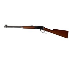Karabin powtarzalny lever-action Erma 712 w kalibrze .22lr z klasyczną drewnianą osadą.