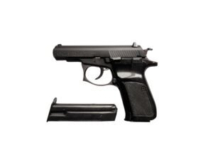 Pistolet samopowtarzalny CZ 83 w kalibrze 7,65 mm Browning z dwoma magazynkami.