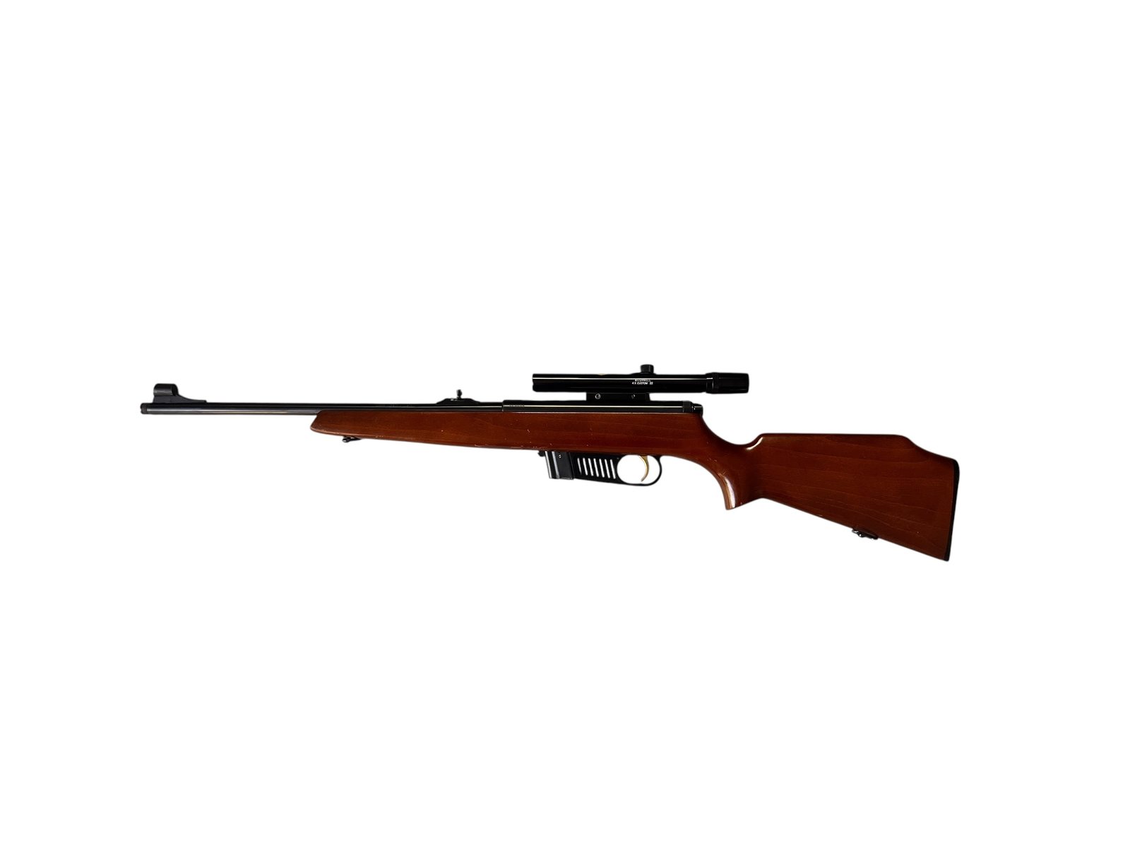 Karabin samopowtarzalny Voere w kalibrze .22 LR z optyką Bushnell 4x Custom, stan dobry +