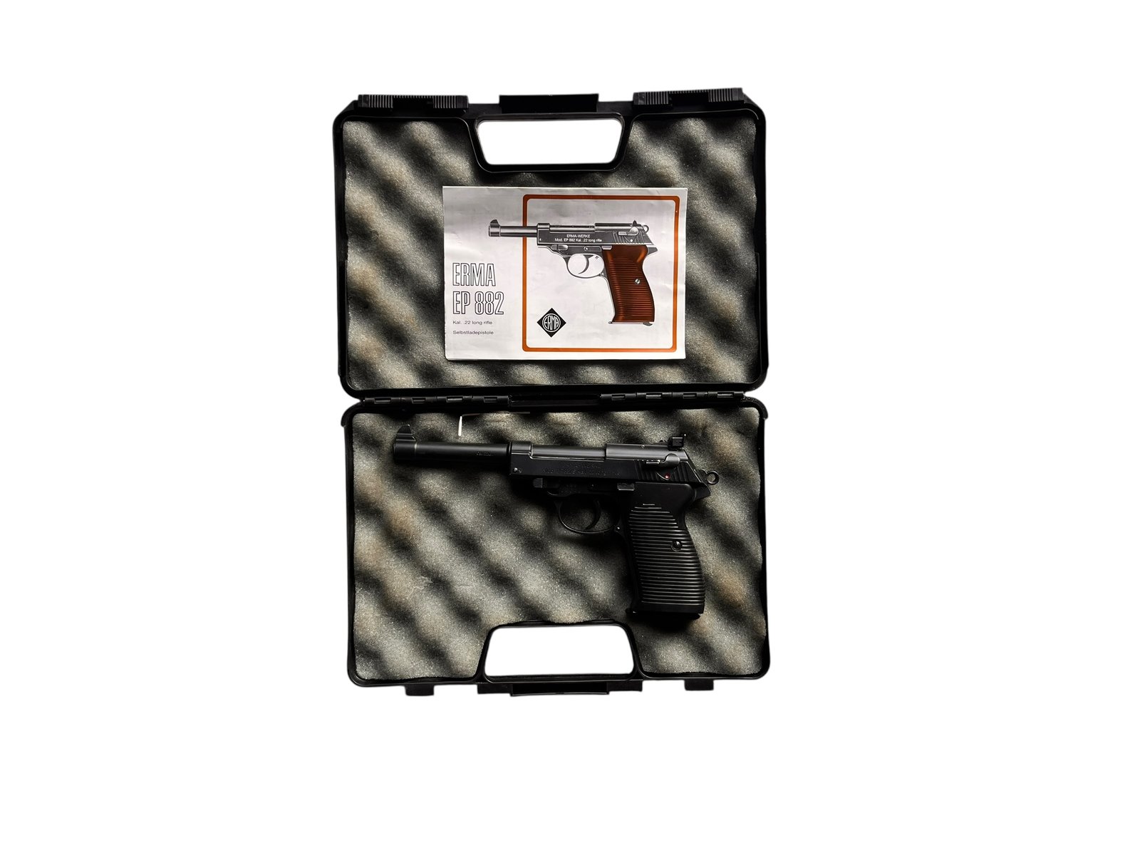 Pistolet Erma EP 882 S w kalibrze .22 LR, stan bardzo dobry, z pudełkiem zastępczym